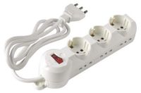 Meervoudige stekkerdoos 3 prese schuko + 6 prese biv. 10/16A Wit