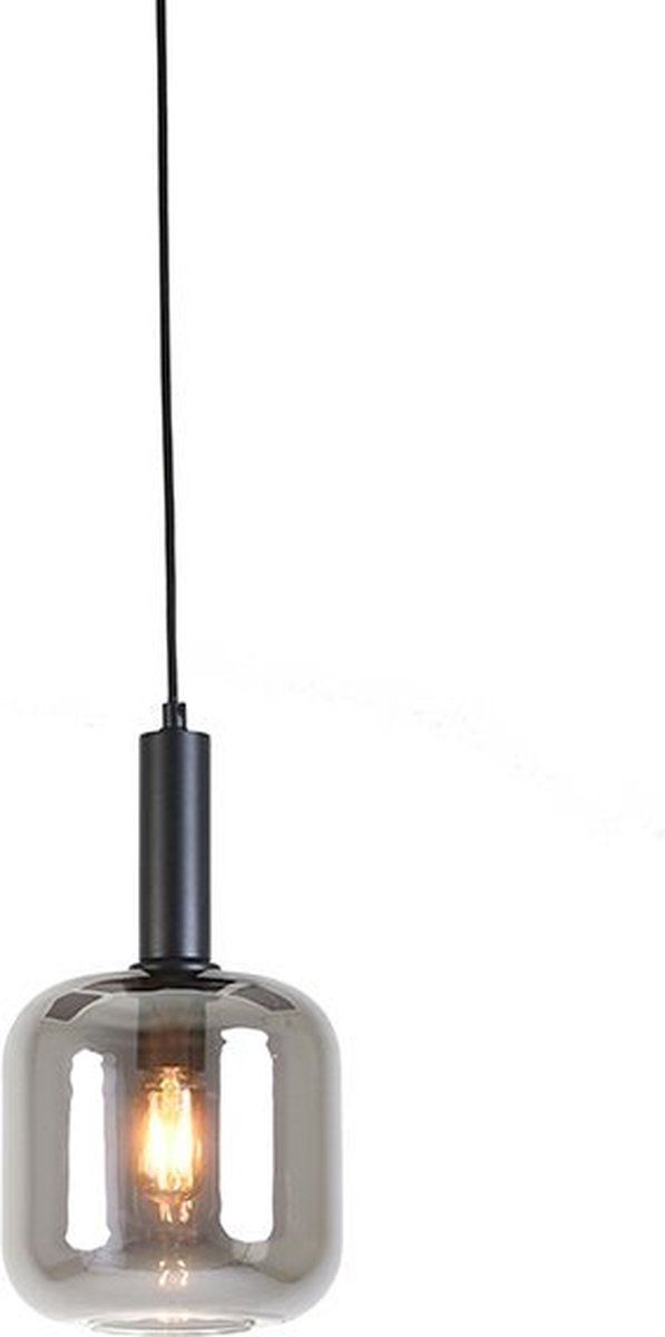 Light & Living Lekar Hanglamp - Ø16cm - Zwart - Glas