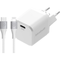 BlueBuilt Power Delivery Charger 30W + Lightning Cable 1.5m Nylon White
