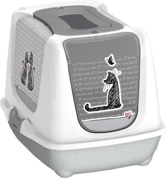 Flamingo Kattenbak Trendy - Wit - M - 50 x 39 x 39 cm