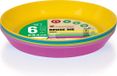 Juypal Hogar Juypal Borden - 6x - gekleurd - kunststof - D18,5 x H2,5 cm - herbruikbaar - BPA-vrij