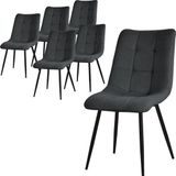 ML-Design Eetkamerstoelen set van 6 antraciet