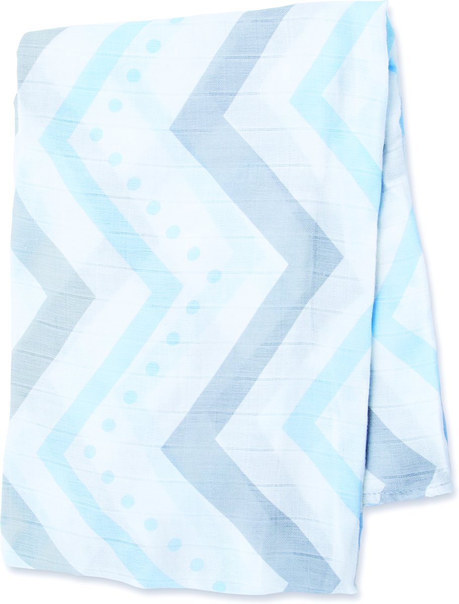 Lulujo swaddle 70% bamboo/30% katoen 120x120 cm - Blue Chevron