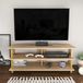Support TV, doré et aspect chêne, 120x44,6x47,4 cm, mélamine