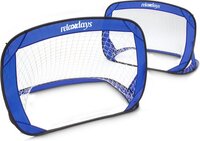 Relaxdays Pop-up Voetbaldoel Set - 2 Doeltjes - 120x80x80cm - Blauw