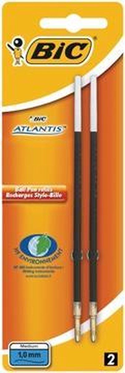 BIC Atlantis balpenvulling - blauw - 1 mm - blister met 2 stuks