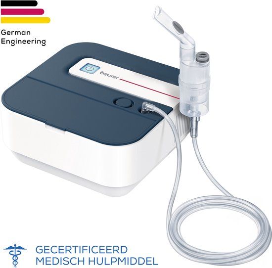 Beurer IH 28 Pro Aerosoltoestel - Vernevelaar - Inhalator voor Volwassenen & Kinderen - Persluchttechnologie - Fijne Deeltjes & Hoge Capaciteit - Incl. Maskers, Mondstuk & Neusdouche - Medisch Apparaat - 5 Jaar Garantie