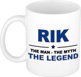 Bellatio Decorations Rik cadeau mok - man myth legend - naam koffiemok / beker - wit en blauw - 300 ml - verjaardag