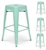 4-delige barkrukken, menthe, brillant, 66 cm hauteur, industriel