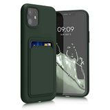 kwmobile telefoonhoesje geschikt voor Apple iPhone 11 - Hoesje met pasjeshouder - TPU case in donkergroen