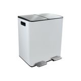 MSV Afvalcontainer Rechthoekig Staal Wit 40L