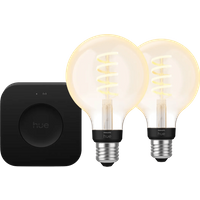 Philips Hue Filament White Ambiance Globe Duo pack + Bridge Pro