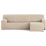 ECOMMERC3 Chaise Long-bankovertrek met korte arm rechts, universeel en veelzijdig, chaise longue, kleur ecru, eenvoudig aan te brengen, voor rugleuning, zitting en armleuningen