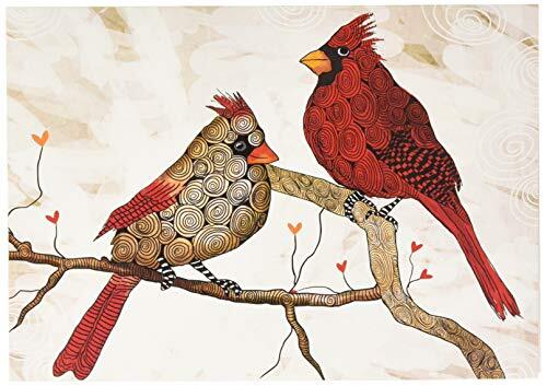 Tree-Free Greetings Christmas Cards/Holiday Note Cards and Envelopes Happy Holidays 5 x 7" Cardinals Flitting