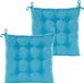 Anna's Collection Coussin de chaise matelassé - 2x - bleu clair - 38 x 38 cm