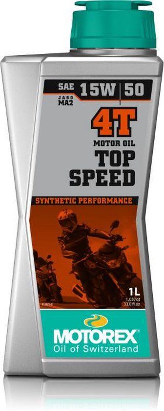 Motorex Top Speed 4T 15W/50 - 1 Liter - Motorolie voor motor en bromfiets - Volsynthetisch