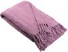 Appletree - Heather Chenille plaid/deken (130 x 180 cm) - paarse bankplaid - getextureerde plaid in paars heide - paars geweven deken - paarse gebreide deken - plaid met kwastjes - woondecoratie