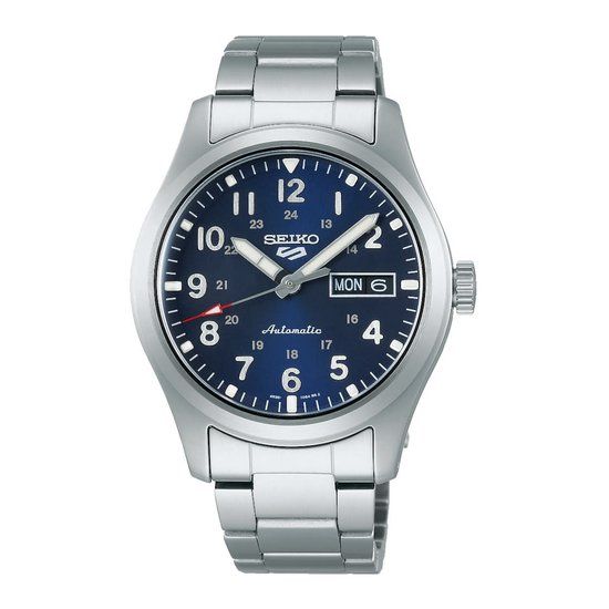 Seiko 5 Sports SRPG29K1 Heren Horloge - Blauw - Staal - 39.5 mm
