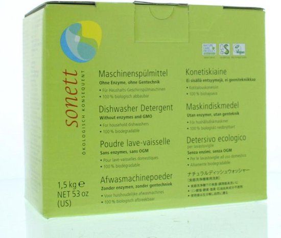 Sonett Vaatwasmachine Poeder - 1.5 kg - 16 wasbeurten