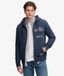 Superdry Homme Sweat Zippé à Capuche Applique Coupe Décontractée Navy Taille: L