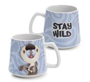 62762 Mandrill 62762 Mok met mandril, 380 ml, 8 x 9,5 cm, blauw, hoogwaardig porselein, liefdevol vormgegeven, schattig accessoire voor keuken, kantoor en thuis, leuk cadeau voor je lievelingsmensen