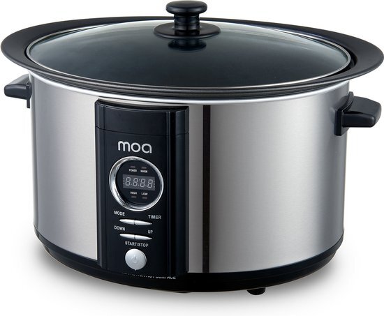 MOA SPORT MOA Slowcooker 6.5L - RVS - Met Timer - BPA-vrij - SC65D