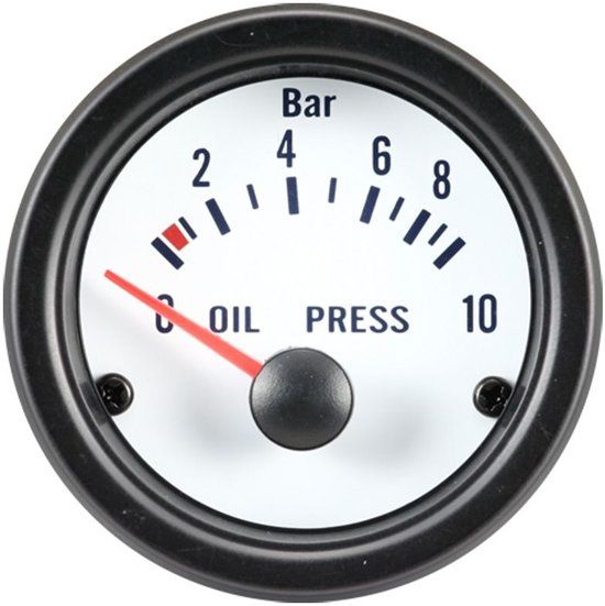 AutoStyle Performance Instrument Wit Oliedruk 0-10 bar 52mm