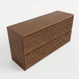 Saniclass Holz Atelier Badkamermeubelset - 140x45x62cm - houten topblad - zonder kraangat - 4 lades - mat walnut pure (hout) SW1420812/SW1420832