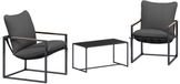 vidaXL Ensemble de banc de jardin 3 pièces acier noir et anthracite