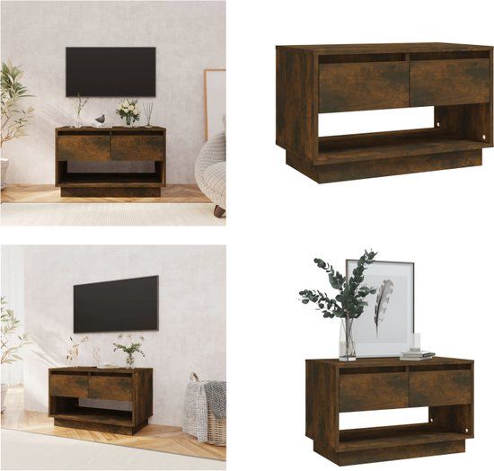 vidaXL Tv-meubel 70x41x44 cm bewerkt hout gerookt eikenkleurig