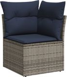 vidaXL Tuinbank met Kussen Polyrotan Grijs 62 x 62 x 69 cm