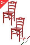 t m c s Tommychairs Cuore - Eetkamerstoelen - Set van 2 - Rood - Hout