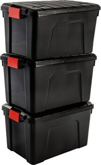 IRIS Store-It-All Opbergbox - 60L - Zwart - Set van 3
