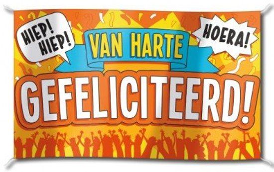 Paper Dreams Vlag - Van harte gefeliciteerd - 150x90cm