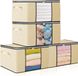 Merkloos 90L Large Storage Boxes with Lid - Pack of 4 - Reinforced Handle - Folding Moving Boxes - Clear Window - Clothes Duvets Blankets Suitcase Organiser