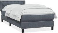vidaXL Boxspring met matras fluweel donkergrijs 80x210 cm