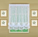 Today's Curtain Songbird Semi-transparante kanten ballonschaduw, wit, 144,8 cm B x 160 cm L
