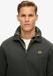 Superdry - Heren Sweatshirt met contrasterende stiksels en halve rits - Zwart - Maat L