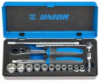 Unior 188BI6P16INCH steeksleutelassortiment 1/4 inch in metalen cassette