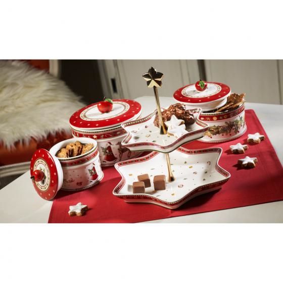 Merkloos Villeroy & Boch Winter Bakery Delight Koekdoos - Rond - Porselein - Meerkleurig