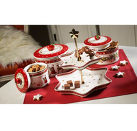 Merkloos Villeroy & Boch Winter Bakery Delight Koekdoos - Rond - Porselein - Meerkleurig