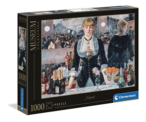 Clementoni - Museum Collection-Manet, A Bar at The Folies-Bergère Made in Italy, 1000 stuks, kunst, puzzelafbeeldingen, beroemde schilderijen, plezier voor volwassenen, meerkleurig, medium, 39661