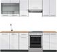 Vicco Fame-Line Unité de cuisine complète – 240 cm, Chêne WB Blanc laqué/anthracite