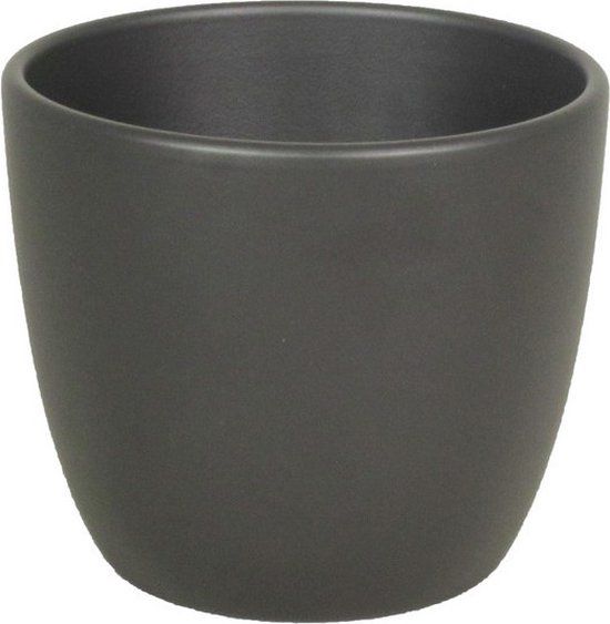 Floran Bloempot - Mat Antraciet Grijs Keramiek - Ø17.5cm - H15cm - Voor Binnen