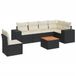 vidaXL 7-delige loungeset met kussens, polyrattan, zwart