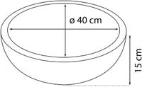 Differnz Terrazzo waskom - 40x40x15cm - rond - terrazzo - mat bruin/beige