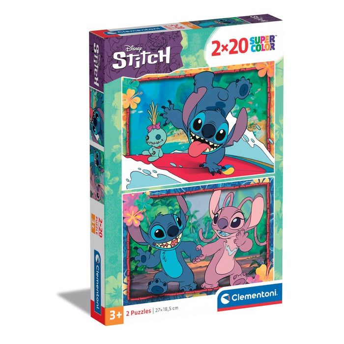 Clementoni Disney Stitch Legpuzzel - 2 x 20 Stukjes - Cartoon - 3+ Jaar