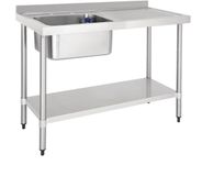 Vogue Enkele Spoeltafel RVS Afdruiprek Rechts 1200mm - Vogue DY823 - Horeca & Professioneel