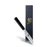 KAI Shun Klassiek Japans groentemes – Damascus lemmet 32 lagen 9 cm, VG MAX-kern, 61 (±1) HRC – handvat van pakkawood – gesmeed utility, gemaakt in Japan