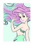 Komar Disney-wandafbeelding van Komar | Ariel Aquarel | Kinderkamer, Babykamer, Decoratie, Kunstdruk | Afmeting 30x40cm (breedte x hoogte) | zonder lijst | WB009-30x40